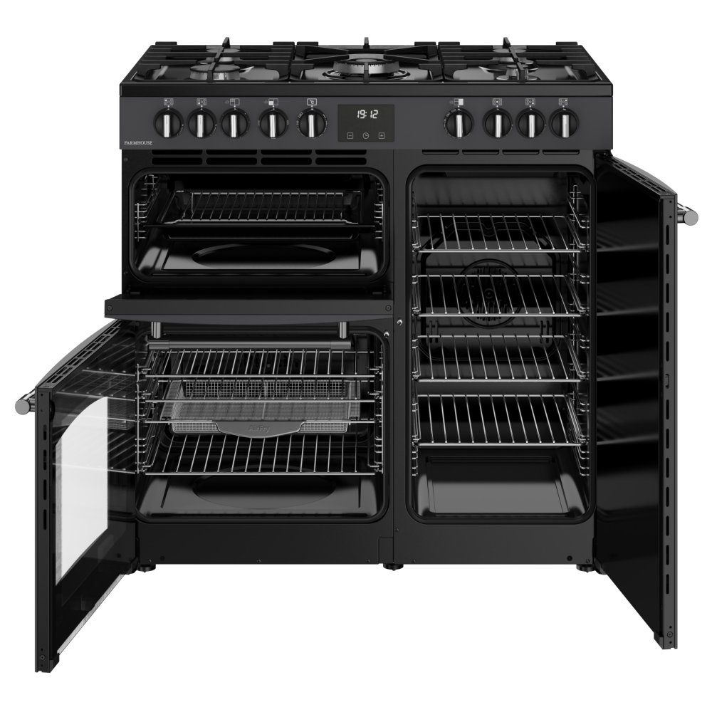 Belling Farmhouse 90DF Dual Fuel Range Cooker 444411819 - Anthracite Belling Farmhouse 90DF Dual Fuel Range Cooker 444411819 - Anthracite