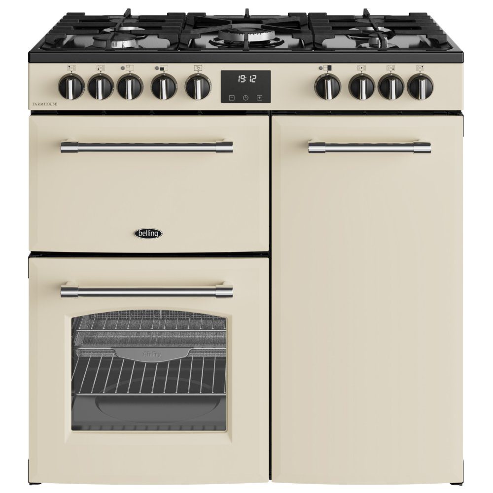 Belling Farmhouse 90DF Dual Fuel Range Cooker 444411821 - Cream
