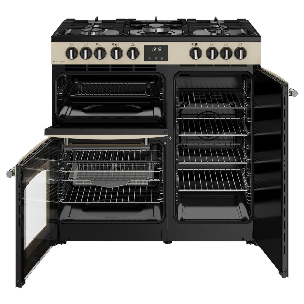 Belling Farmhouse 90DF Dual Fuel Range Cooker 444411821 - Cream Belling Farmhouse 90DF Dual Fuel Range Cooker 444411821 - Cream