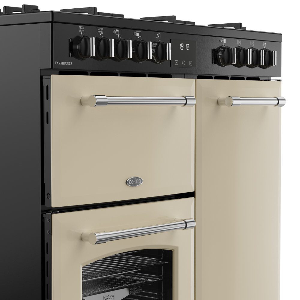 Belling Farmhouse 90DF Dual Fuel Range Cooker 444411821 - Cream Belling Farmhouse 90DF Dual Fuel Range Cooker 444411821 - Cream