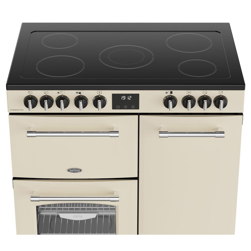 Belling Farmhouse 90E Ceramic Range Cooker 444411818 - CREAM Belling Farmhouse 90E Ceramic Range Cooker 444411818 - CREAM