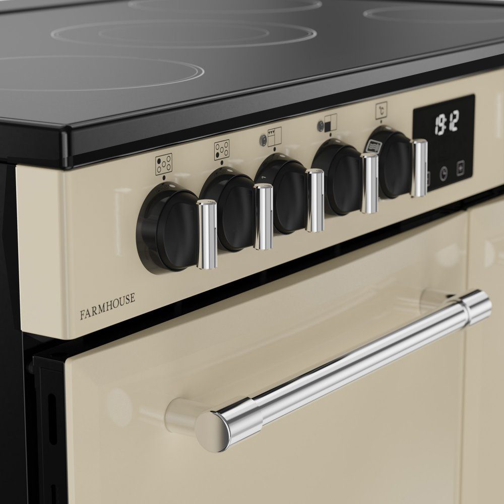 Belling Farmhouse 90E Ceramic Range Cooker 444411818 - CREAM Belling Farmhouse 90E Ceramic Range Cooker 444411818 - CREAM