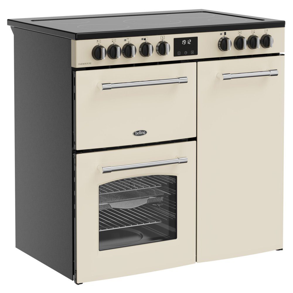 Belling Farmhouse 90E Ceramic Range Cooker 444411818 - CREAM Belling Farmhouse 90E Ceramic Range Cooker 444411818 - CREAM