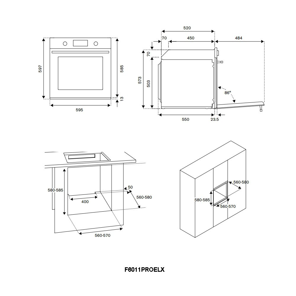 Bertazzoni Professional Series Single Oven F6011PROELX - Stainless Steel Bertazzoni Professional Series Single Oven F6011PROELX - Stainless Steel