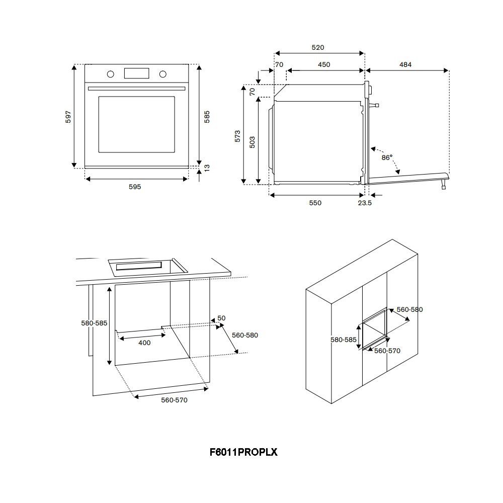 Bertazzoni Professional Series Pyrolytic Single Oven F6011PROPLX - Stainless Steel Bertazzoni Professional Series Pyrolytic Single Oven F6011PROPLX - Stainless Steel