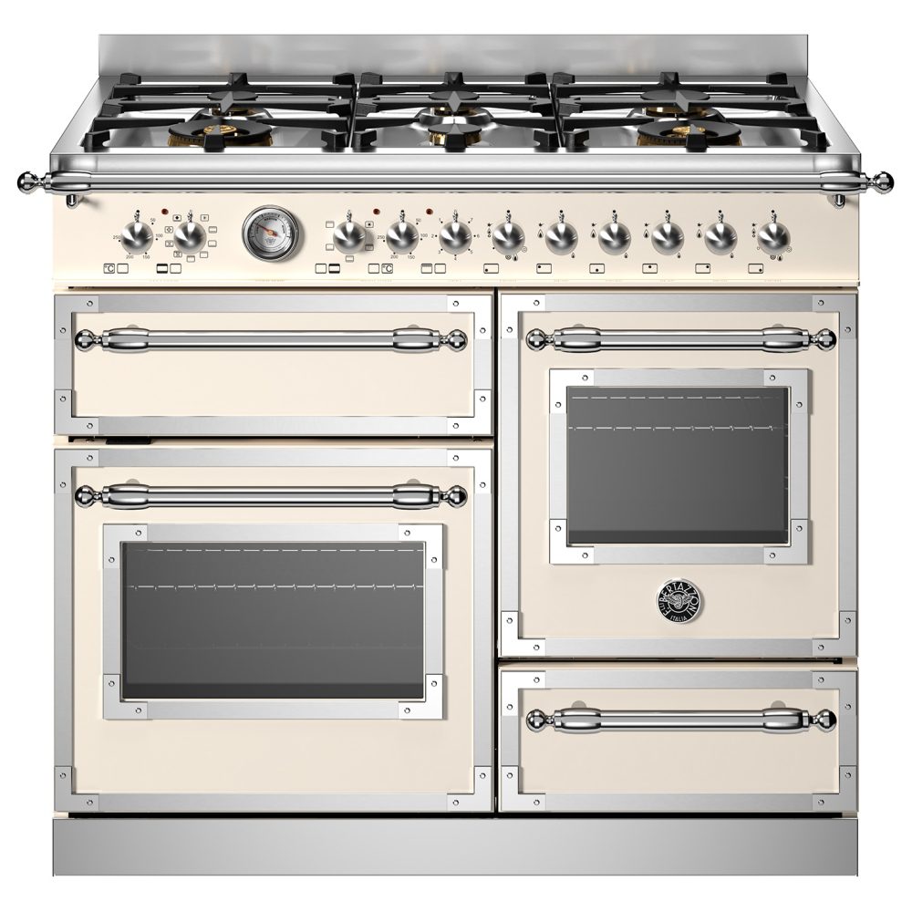 Bertazzoni  100cm Heritage XG Dual Fuel Range Cooker HER106L3EAVT - Ivory