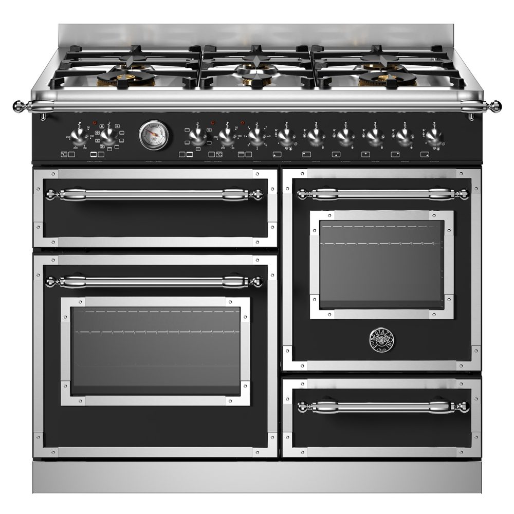 Bertazzoni  100cm Heritage XG Dual Fuel Range Cooker HER106L3ENET - BLACK