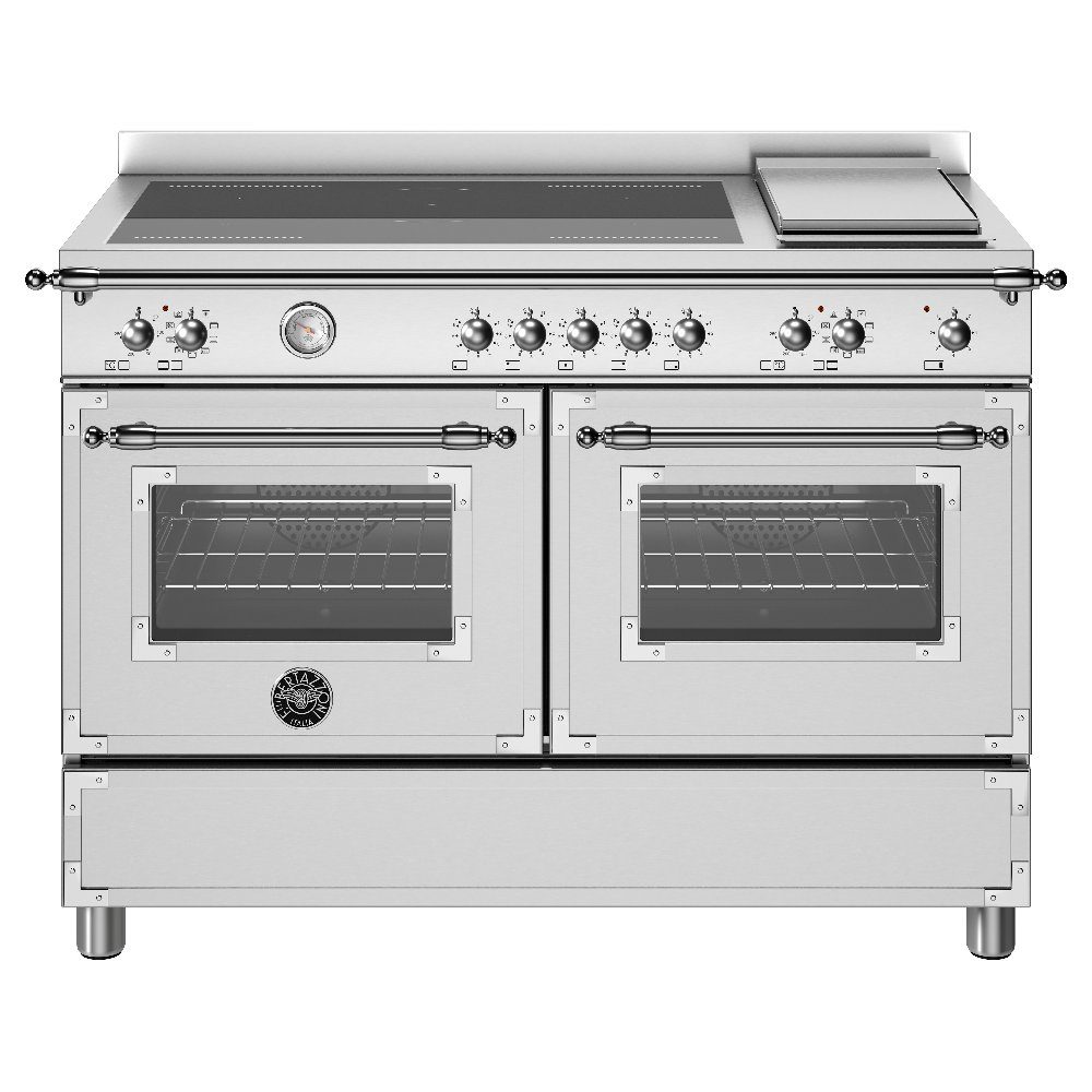 Bertazzoni  120cm Heritage Induction Range Cooker With Griddle HER125I2EXT - STAINLESS STEEL