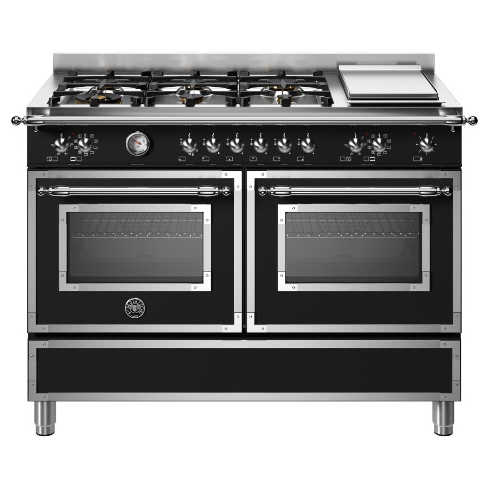 Bertazzoni  120cm Heritage Dual Fuel Range Cooker HER126G2ENET - BLACK