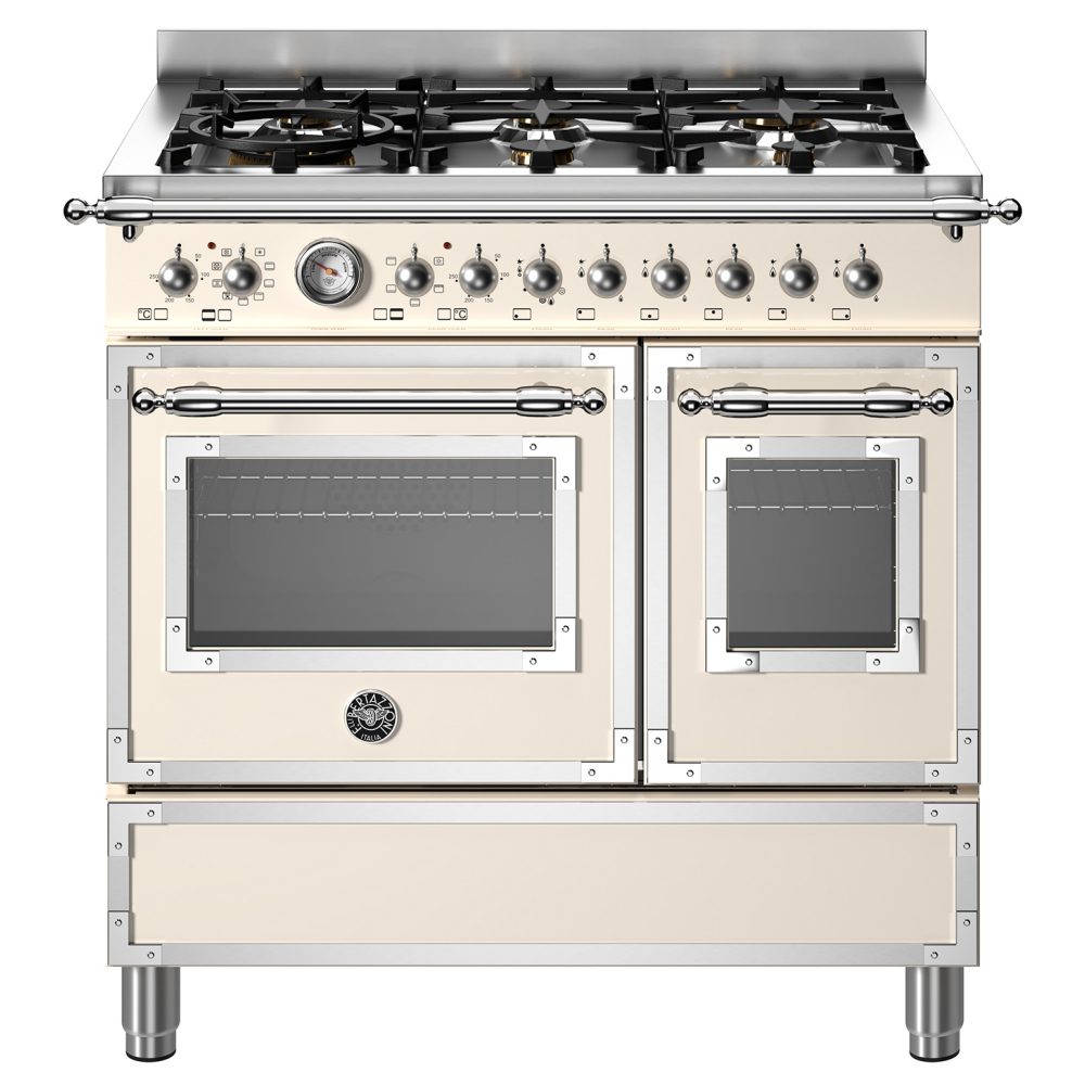 Bertazzoni  90cm Heritage Dual Fuel Range Cooker HER96L2EAVT - IVORY