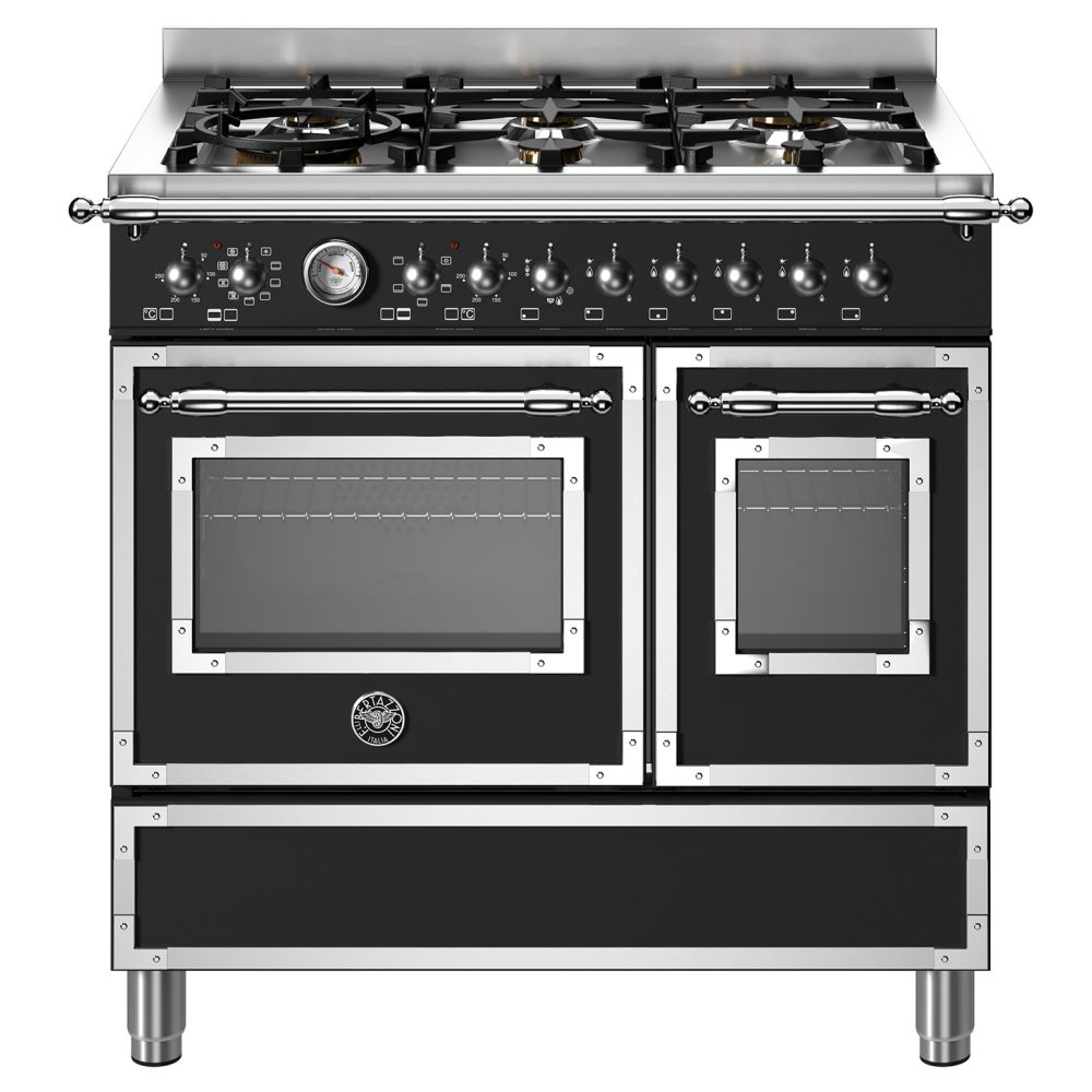 Bertazzoni  90cm Heritage Dual Fuel Range Cooker HER96L2ENET - BLACK