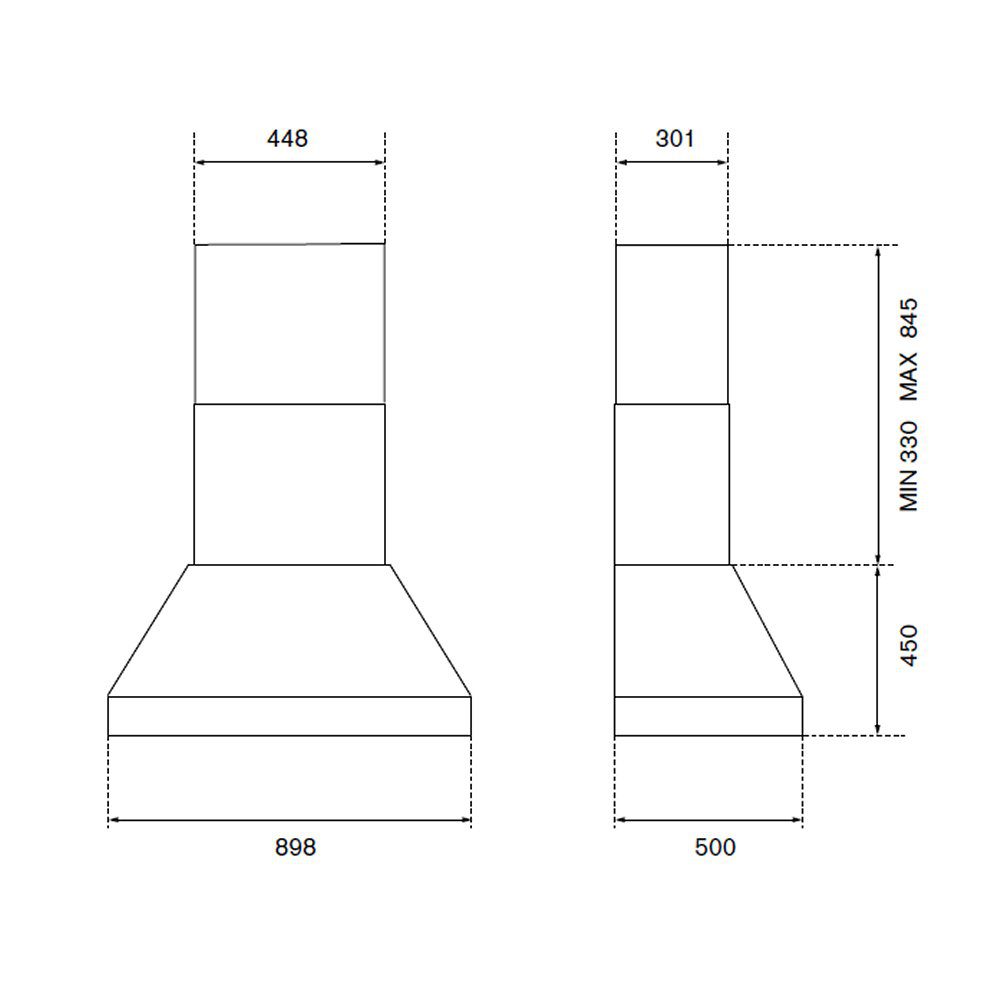 Bertazzoni 90cm Professional Series Chimney Hood KPH90MASNET - Black Bertazzoni 90cm Professional Series Chimney Hood KPH90MASNET - Black