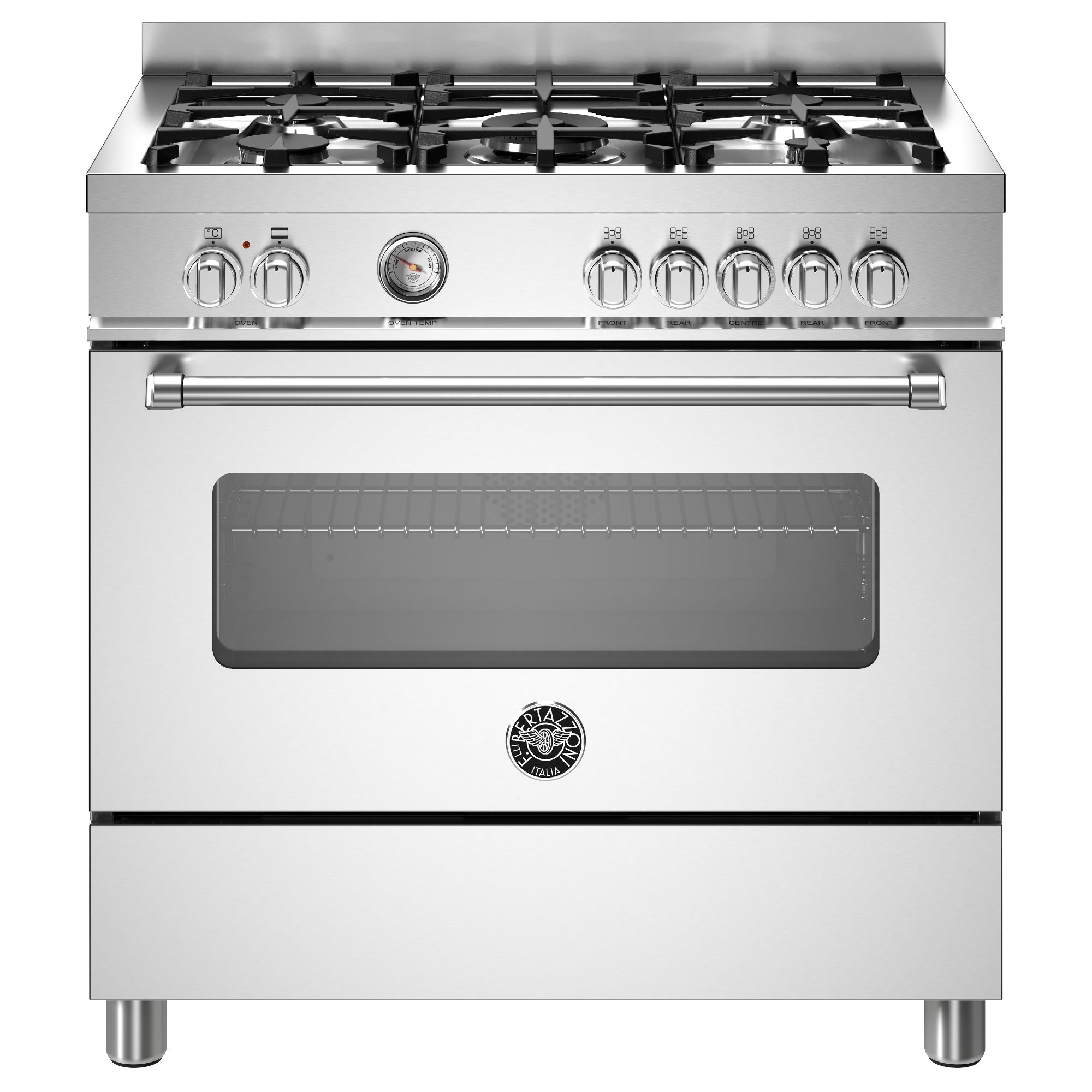 Bertazzoni  90cm Master Series Dual Fuel Range Cooker MAS95C1EXC - Stainless Steel