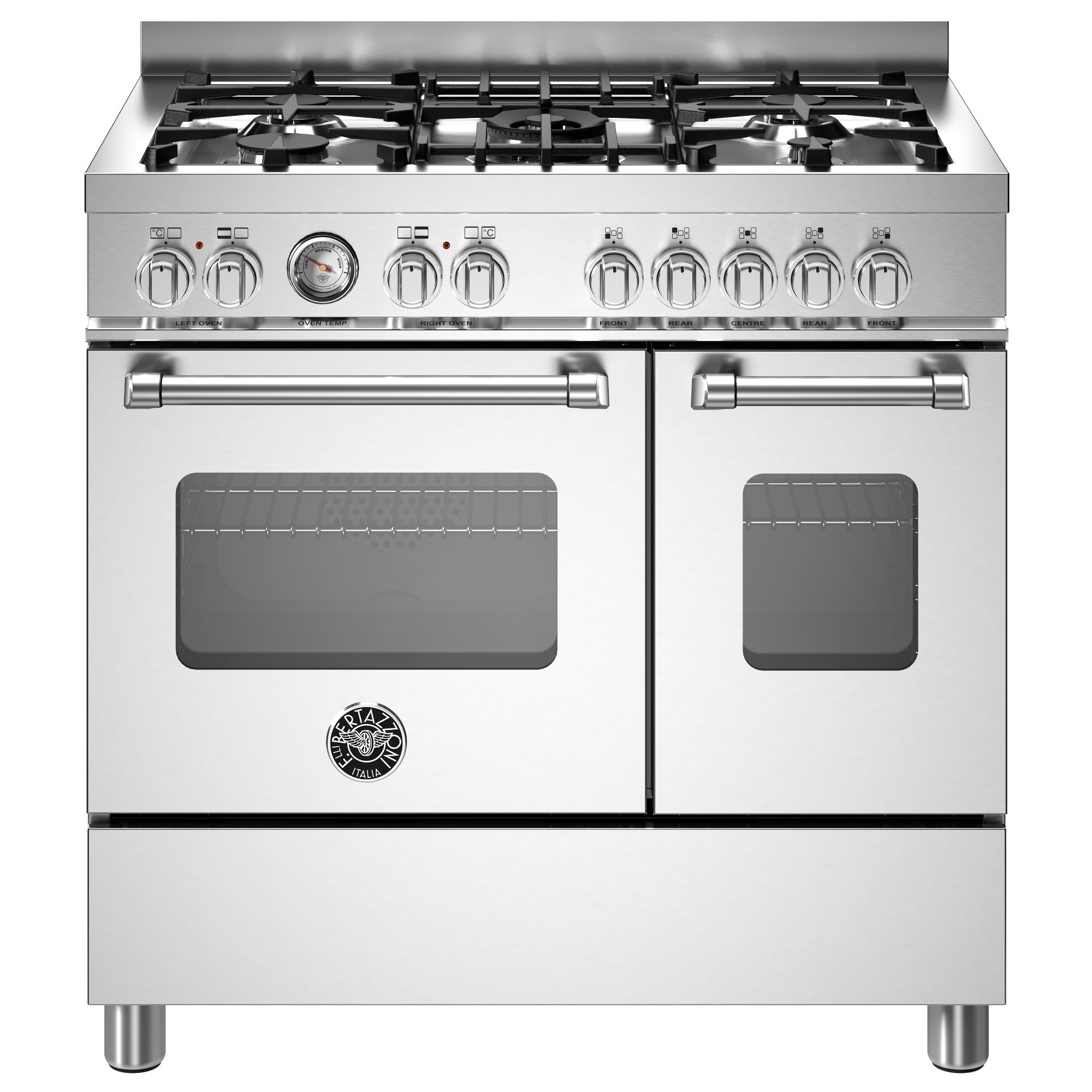 Bertazzoni  90cm Master Series Dual Fuel Range Cooker MAS95C2EXC - Stainless Steel