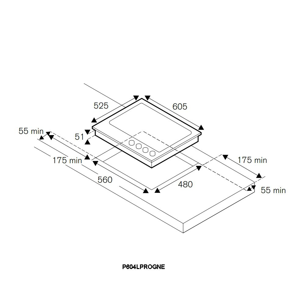 Bertazzoni 60cm Professional Series 4 Burner Gas On Glass Hob P604LPROGNE - Black Bertazzoni 60cm Professional Series 4 Burner Gas On Glass Hob P604LPROGNE - Black