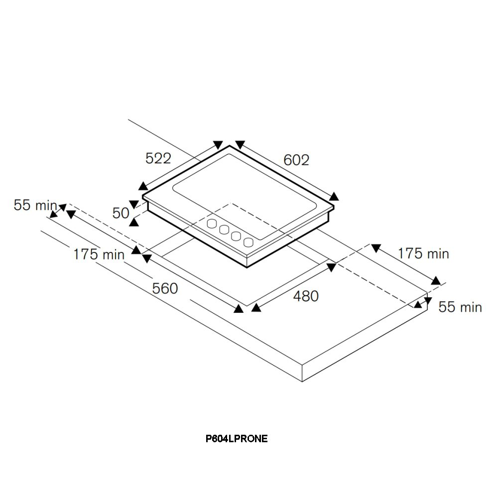 Bertazzoni 60cm Professional Series 4 Burner Gas Hob P604LPRONE - Black Bertazzoni 60cm Professional Series 4 Burner Gas Hob P604LPRONE - Black