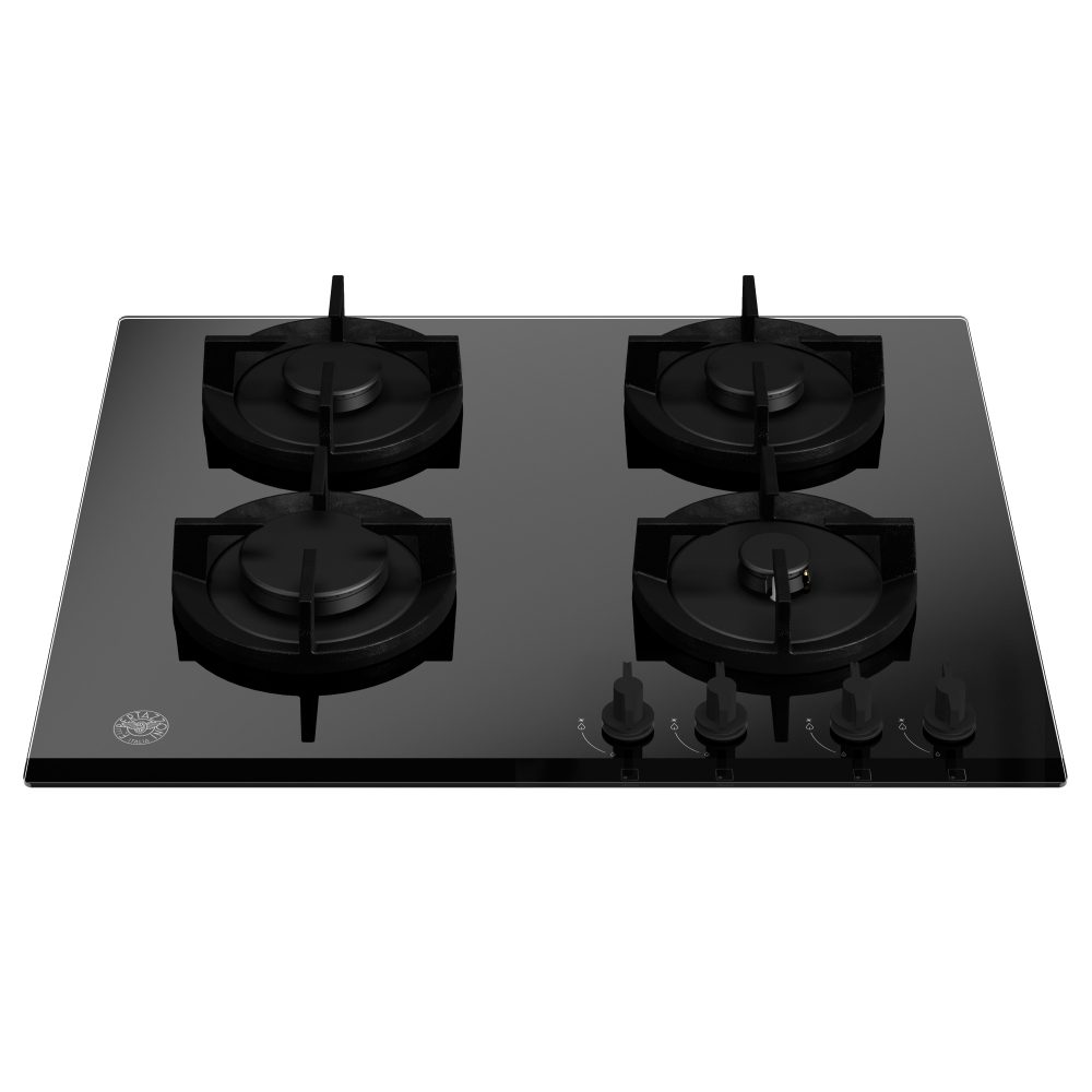 Bertazzoni  60cm Modern Series 4 Burner Gas On Glass Hob P604MODGNE - Black