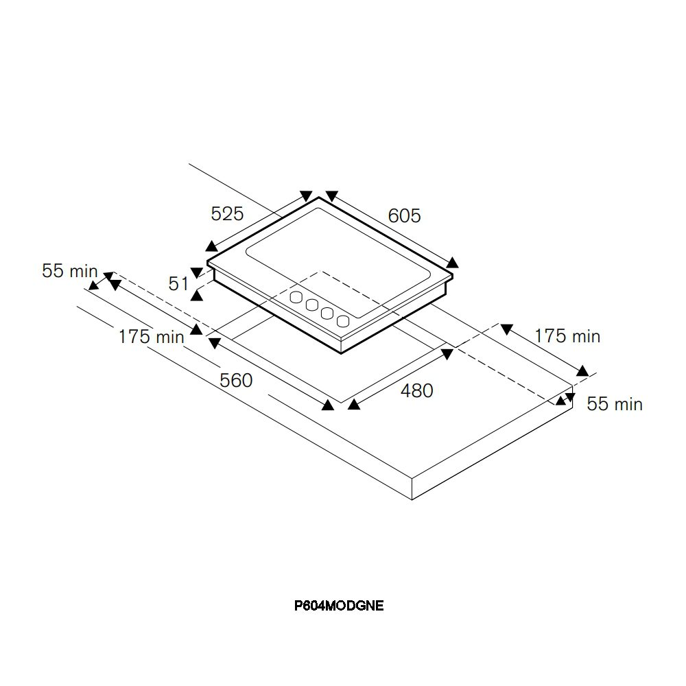 Bertazzoni 60cm Modern Series 4 Burner Gas On Glass Hob P604MODGNE - Black Bertazzoni 60cm Modern Series 4 Burner Gas On Glass Hob P604MODGNE - Black