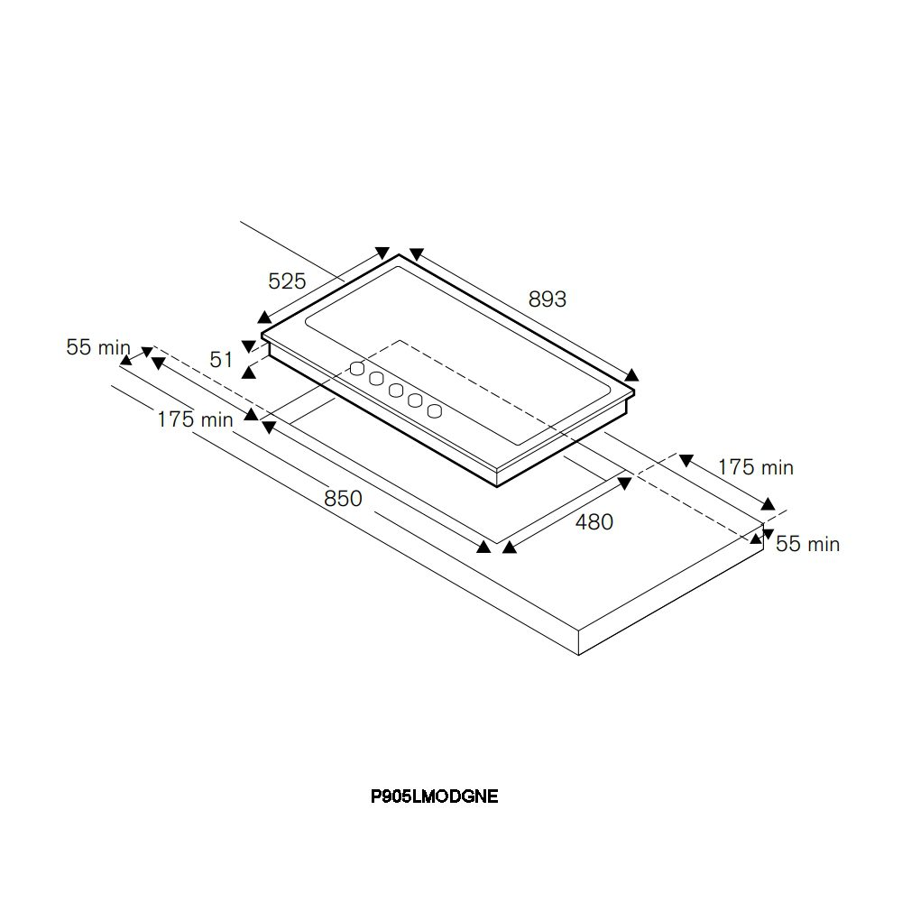 Bertazzoni 90cm Modern Series 5 Burner Gas On Glass Hob P905LMODGNE - Black Bertazzoni 90cm Modern Series 5 Burner Gas On Glass Hob P905LMODGNE - Black