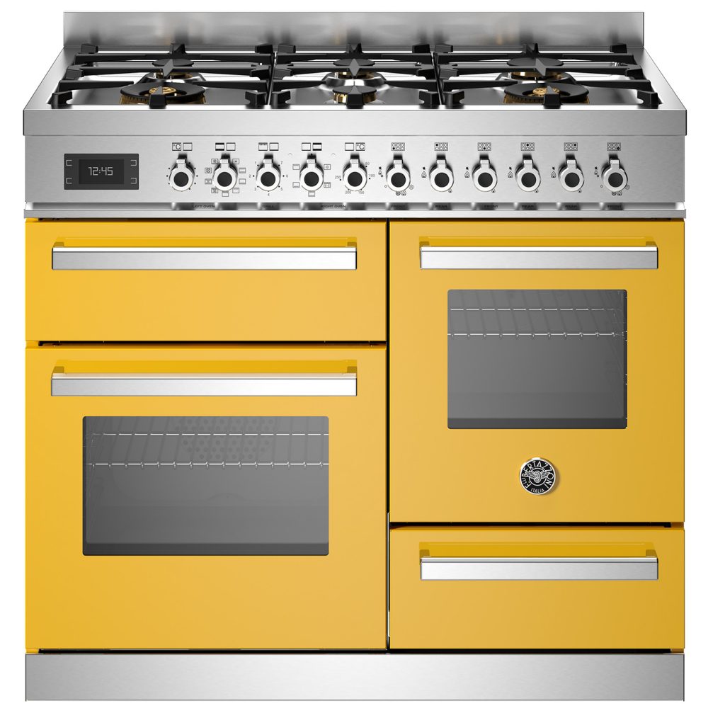 Bertazzoni  100cm Professional XG Dual Fuel Range Cooker PRO106L3EGIT - YELLOW