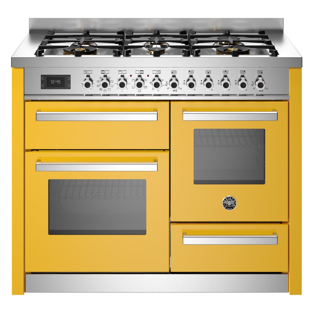 Bertazzoni  110cm Professional XG Dual Fuel Range Cooker PRO116L3EGIT - YELLOW