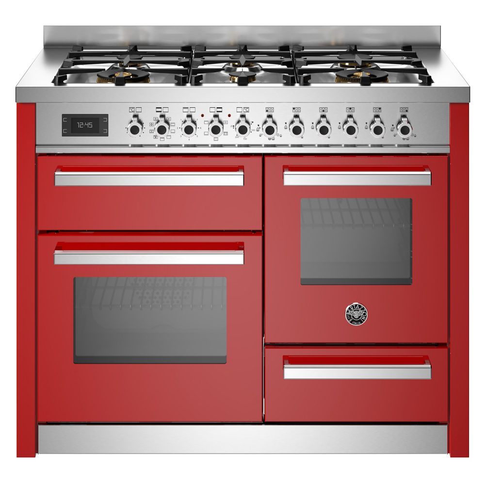 Bertazzoni  110cm Professional XG Dual Fuel Range Cooker PRO116L3EROT - RED