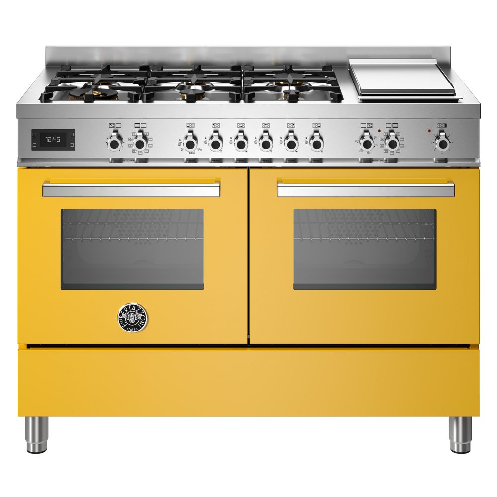 Bertazzoni  120cm Professional Dual Fuel Range Cooker PRO126G2EGIT - YELLOW