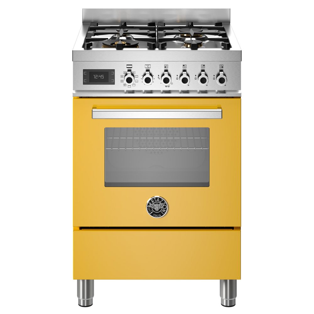 Bertazzoni  60cm Professional Dual Fuel Cooker PRO64L1EGIT - YELLOW