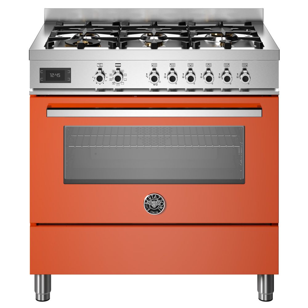 Bertazzoni  90cm Professional Dual Fuel Range Cooker PRO96L1EART - ORANGE