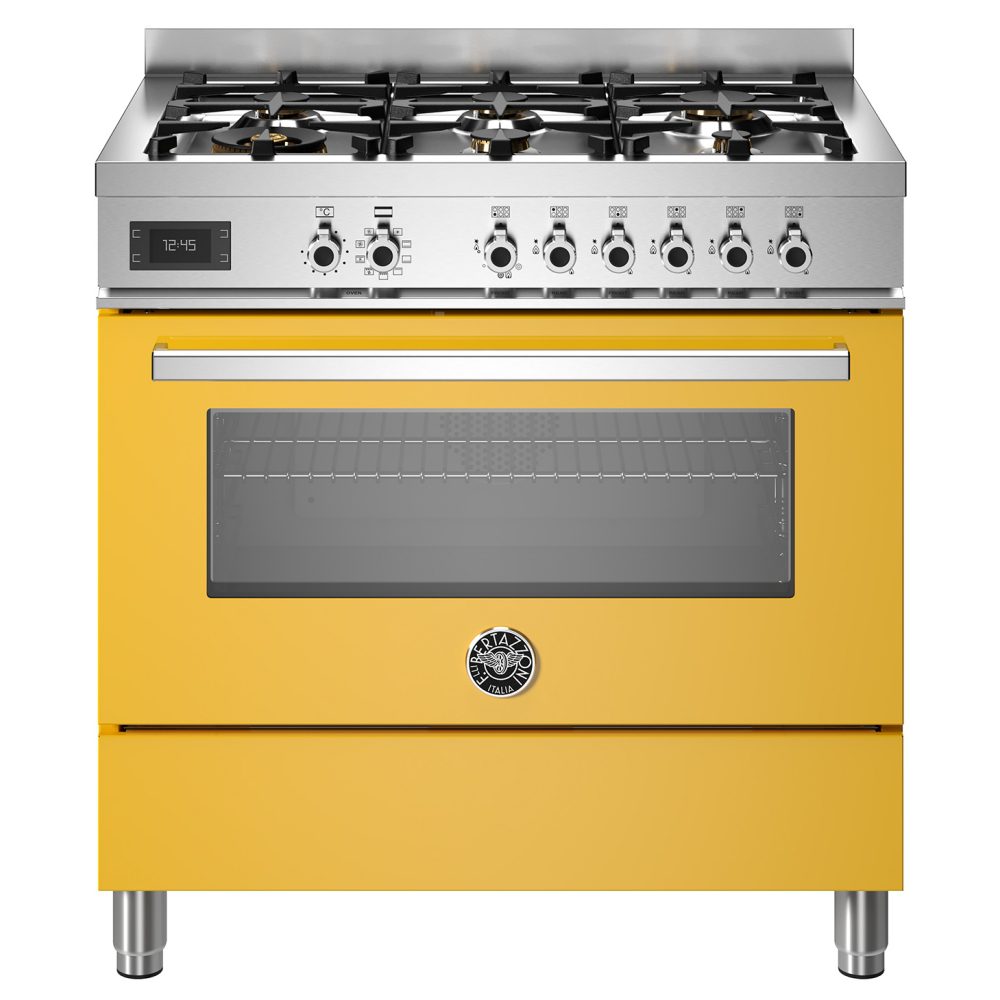 Bertazzoni  90cm Professional Dual Fuel Range Cooker PRO96L1EGIT - YELLOW