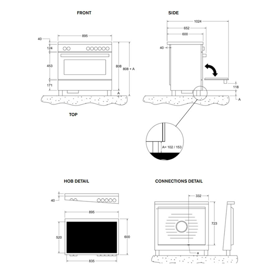 Bertazzoni 90cm Professional Air-Tec Induction Range Cooker With Integrated Extraction PROCH94I1EROT - Red Bertazzoni 90cm Professional Air-Tec Induction Range Cooker With Integrated Extraction PROCH94I1EROT - Red