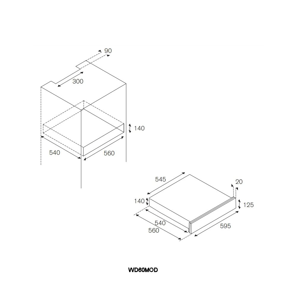Bertazzoni Modern Series 14cm Warming Drawer WD60MODN - Carbonio Bertazzoni Modern Series 14cm Warming Drawer WD60MODN - Carbonio