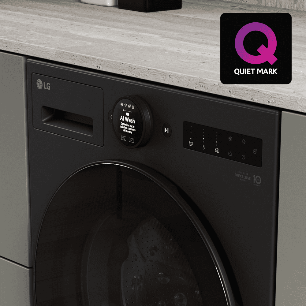 LG Series 7 AI Direct Drive 9kg 1400 Spin Washing Machine F4X7009TBB - Matte Black LG Series 7 AI Direct Drive 9kg 1400 Spin Washing Machine F4X7009TBB - Matte Black