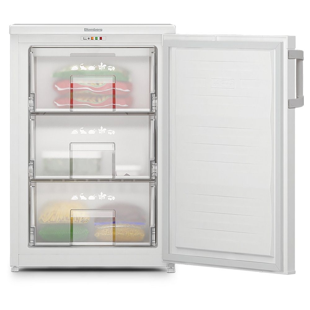 Blomberg 54cm Freestanding Undercounter Frost Free Freezer FNE154P - White Blomberg 54cm Freestanding Undercounter Frost Free Freezer FNE154P - White