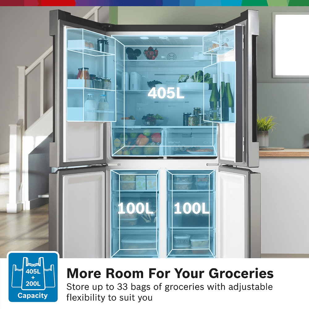 Bosch French Style 4 Door Fridge Freezer KFN96VPEAG - Stainless Steel Bosch French Style 4 Door Fridge Freezer KFN96VPEAG - Stainless Steel