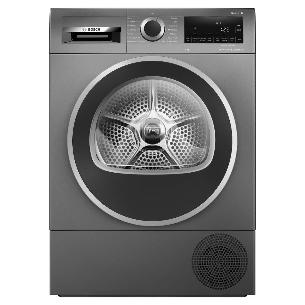Bosch  9kg Series 6 Heat Pump Condenser Dryer WQG245R2GB - Graphite