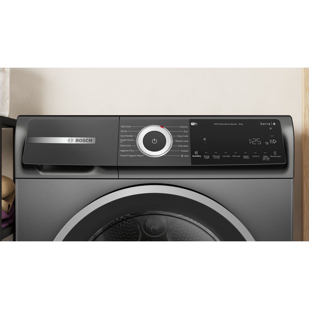 Bosch 9kg Series 6 Heat Pump Condenser Dryer WQH246DRGB - Graphite Bosch 9kg Series 6 Heat Pump Condenser Dryer WQH246DRGB - Graphite