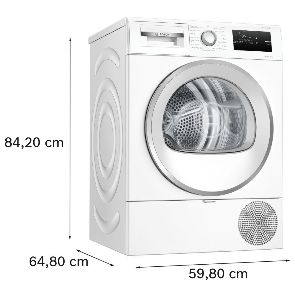 Bosch 8kg Series 4 Heat Pump Condenser Dryer WTH85226GB - White Bosch 8kg Series 4 Heat Pump Condenser Dryer WTH85226GB - White
