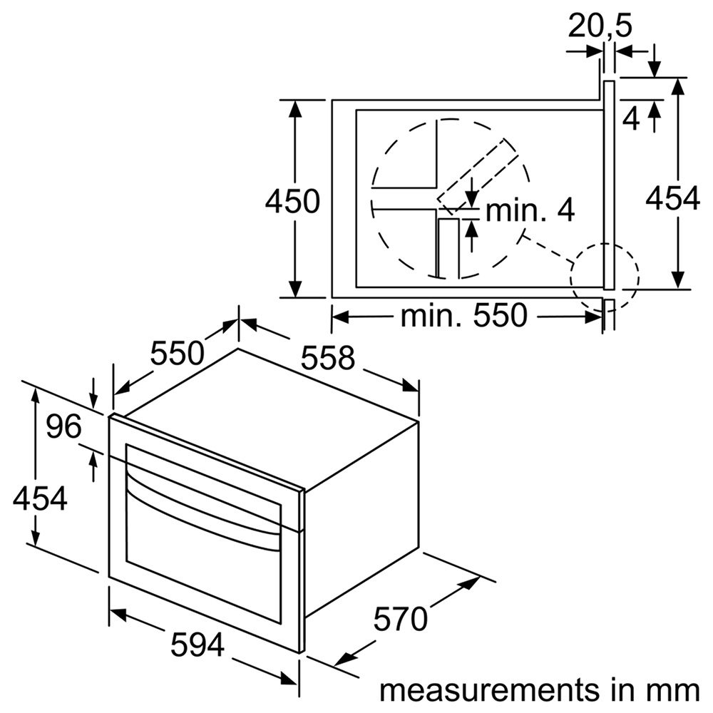 Bosch Series 4 Built In Combination Microwave For Tall Housing CMA583MS0B - Stainless Steel Bosch Series 4 Built In Combination Microwave For Tall Housing CMA583MS0B - Stainless Steel