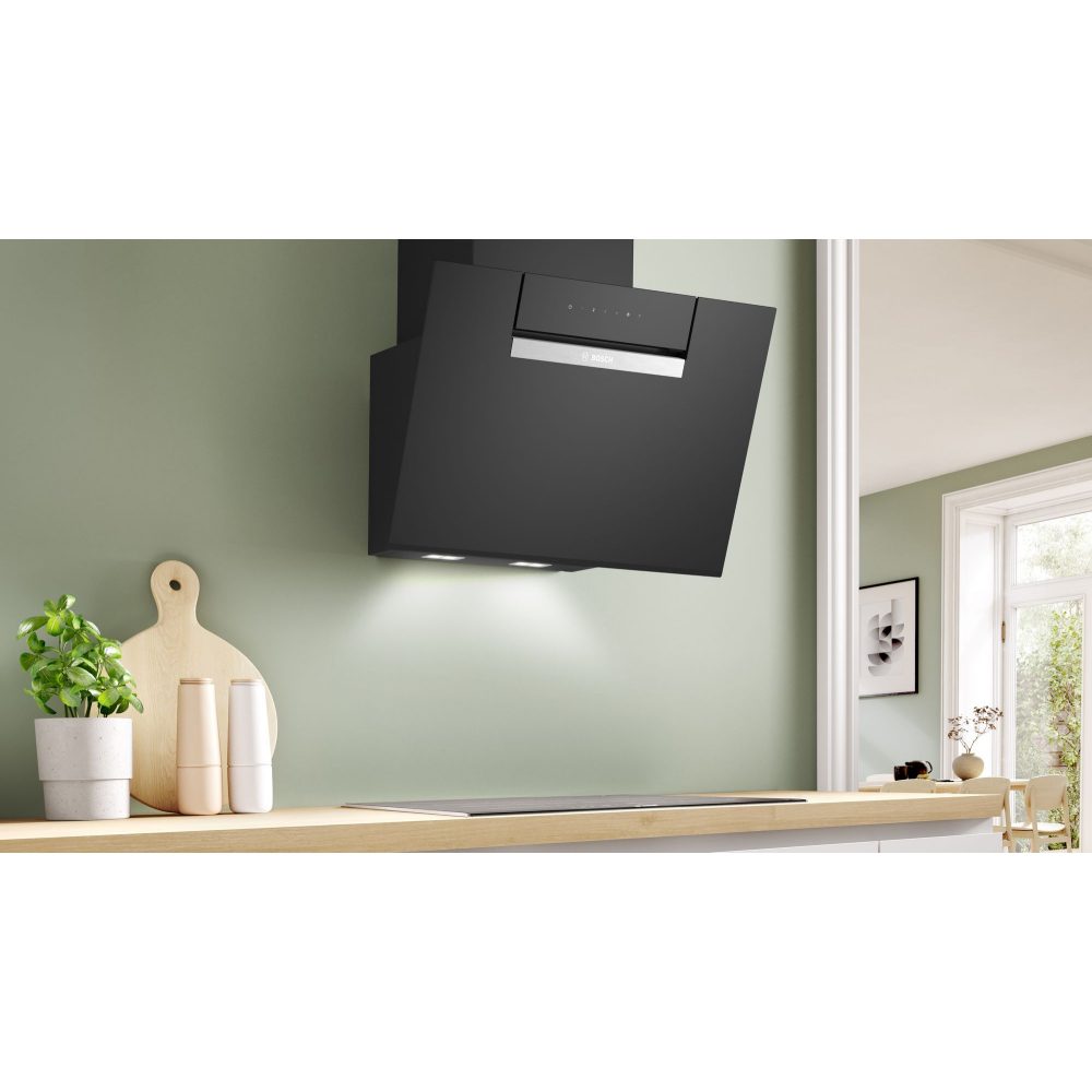 Bosch 60cm Series 4 Angled Chimney Hood DWK67FN60B - Black Bosch 60cm Series 4 Angled Chimney Hood DWK67FN60B - Black