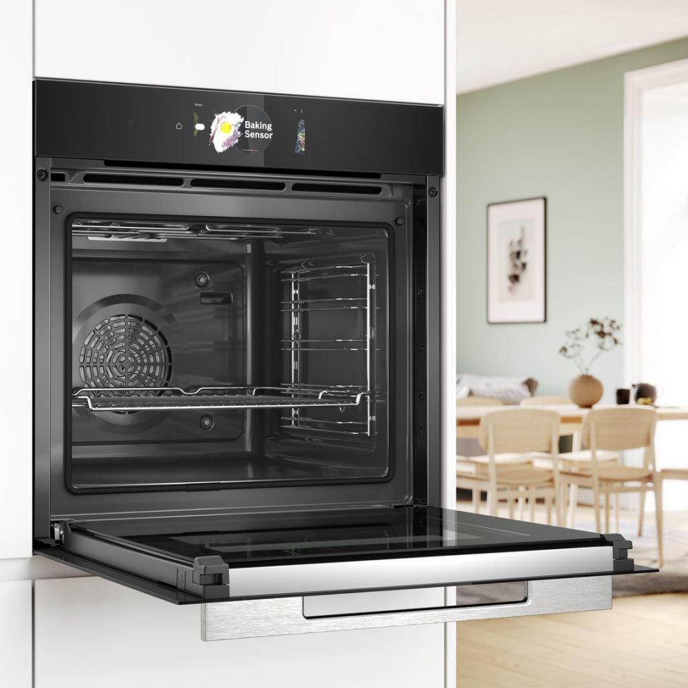 Bosch Series 8 Pyrolytic Multifunction Single Oven HBG7784B1 - Black Bosch Series 8 Pyrolytic Multifunction Single Oven HBG7784B1 - Black