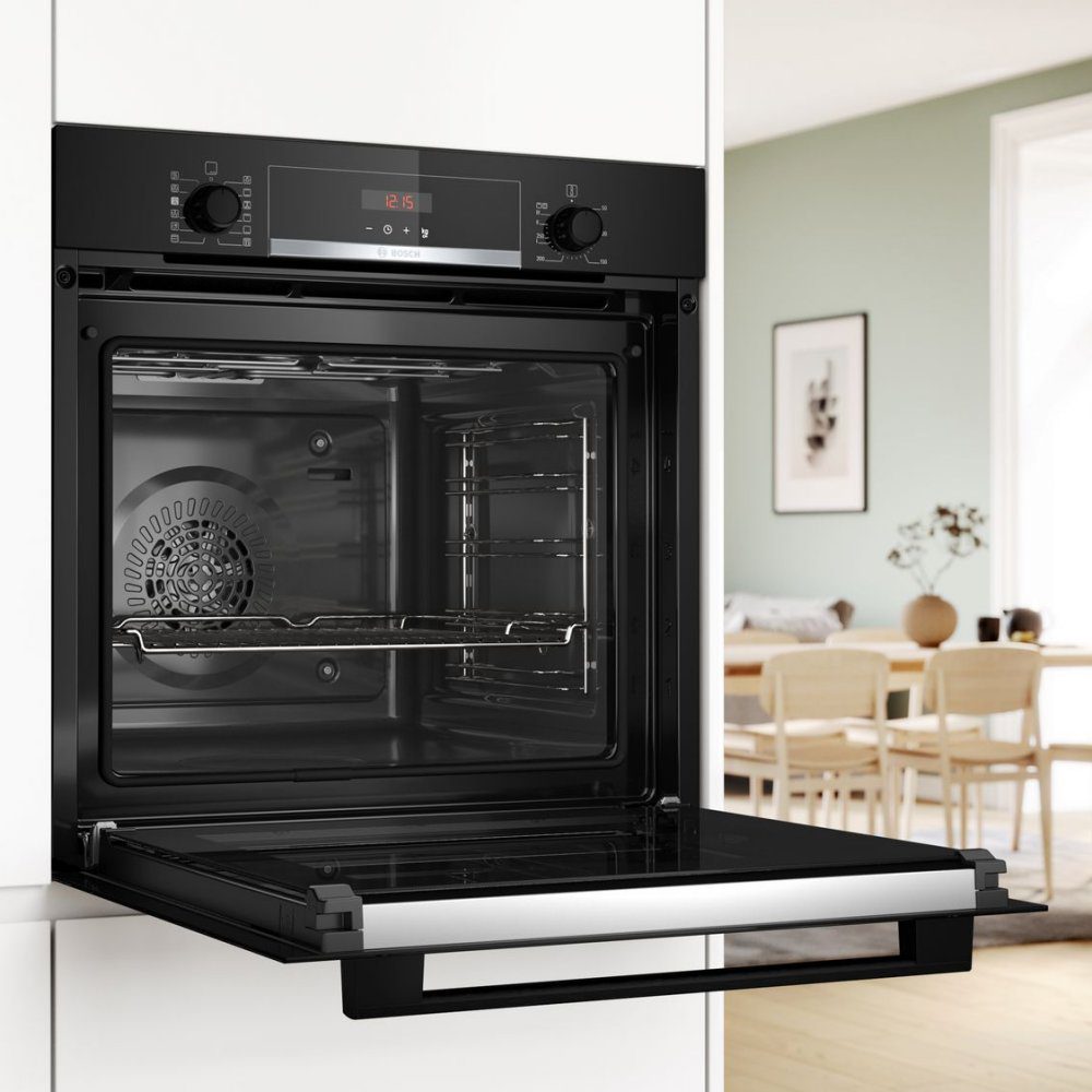 Bosch Series 4 Pyrolytic Multifunction Single Oven HQA574BB3B - Black Bosch Series 4 Pyrolytic Multifunction Single Oven HQA574BB3B - Black