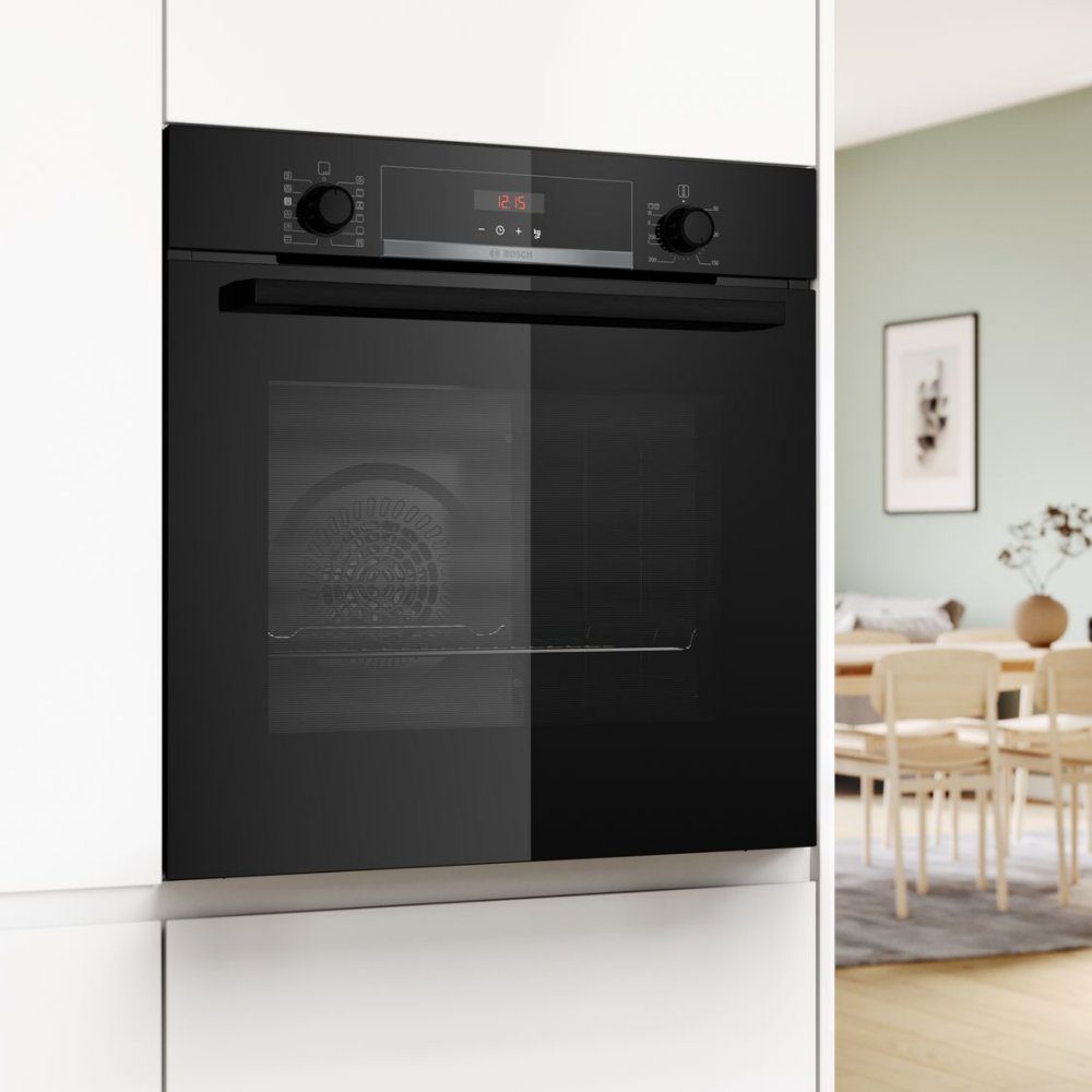 Bosch Series 4 Pyrolytic Multifunction Single Oven HQA574BB3B - Black Bosch Series 4 Pyrolytic Multifunction Single Oven HQA574BB3B - Black