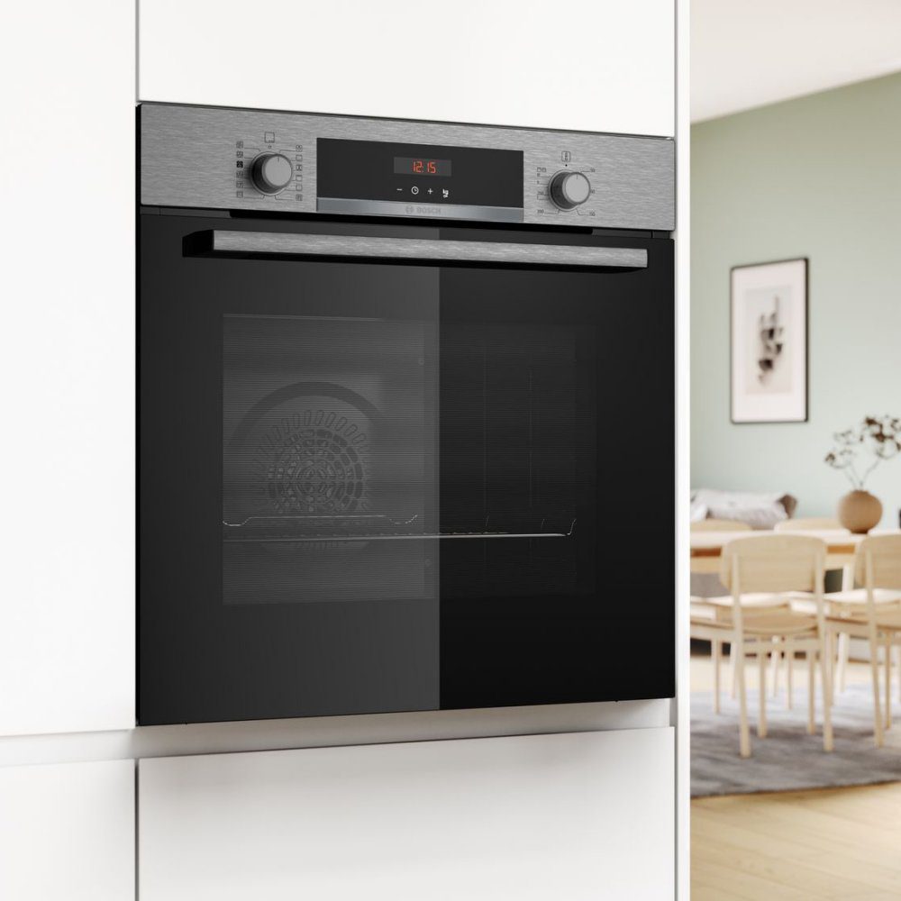 Bosch Series 4 Pyrolytic Multifunction Single Oven HQA574BS3B - Stainless Steel Bosch Series 4 Pyrolytic Multifunction Single Oven HQA574BS3B - Stainless Steel