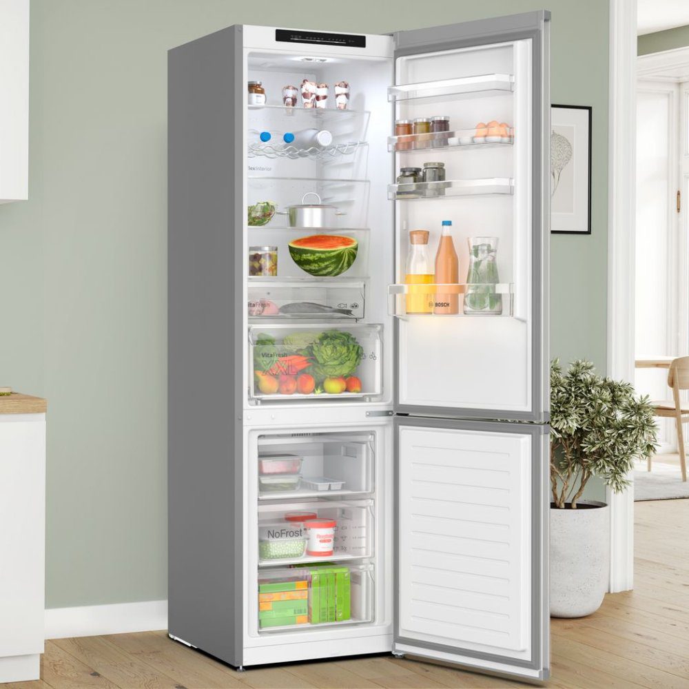 Bosch 60cm Series 4 Frost Free Fridge Freezer KGN392LBFG - Silver Bosch 60cm Series 4 Frost Free Fridge Freezer KGN392LBFG - Silver
