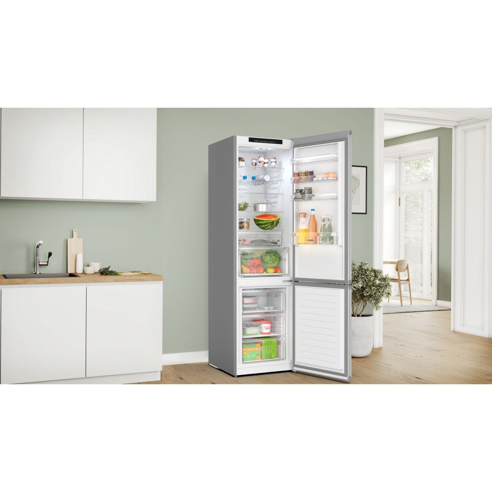 Bosch 60cm Series 4 Frost Free Fridge Freezer KGN392LBFG - Silver Bosch 60cm Series 4 Frost Free Fridge Freezer KGN392LBFG - Silver