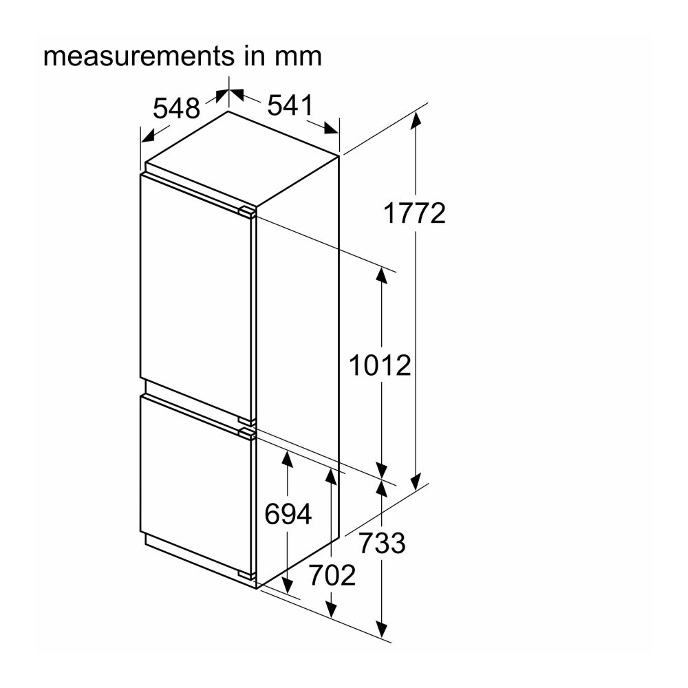 Bosch 177cm Series 4 Integrated 60/40 Frost Free Fridge Freezer KIN86VFE0G Bosch 177cm Series 4 Integrated 60/40 Frost Free Fridge Freezer KIN86VFE0G
