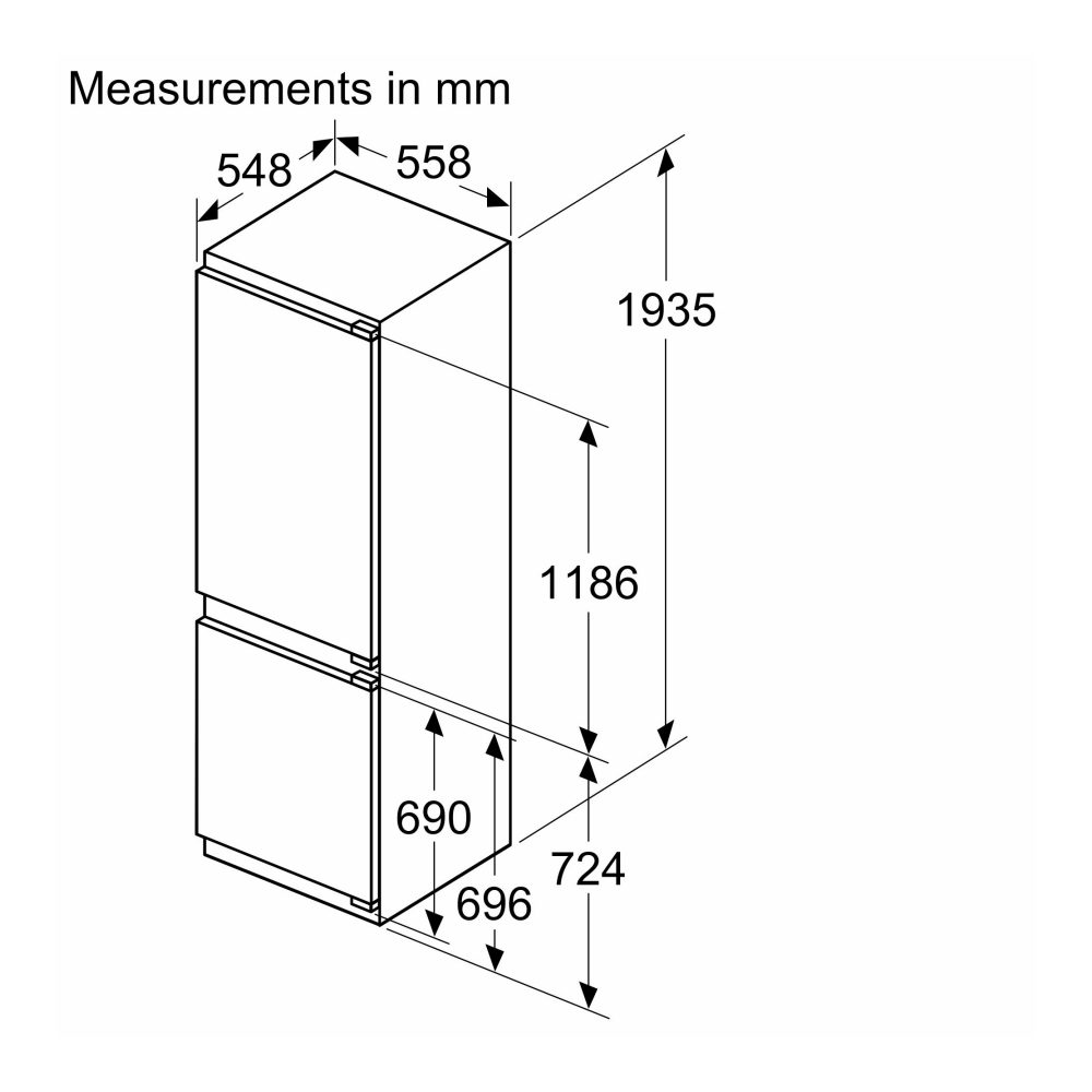 Bosch 194cm Series 4 Integrated 60/40 Frost Free Fridge Freezer KIN96VFD0G Bosch 194cm Series 4 Integrated 60/40 Frost Free Fridge Freezer KIN96VFD0G