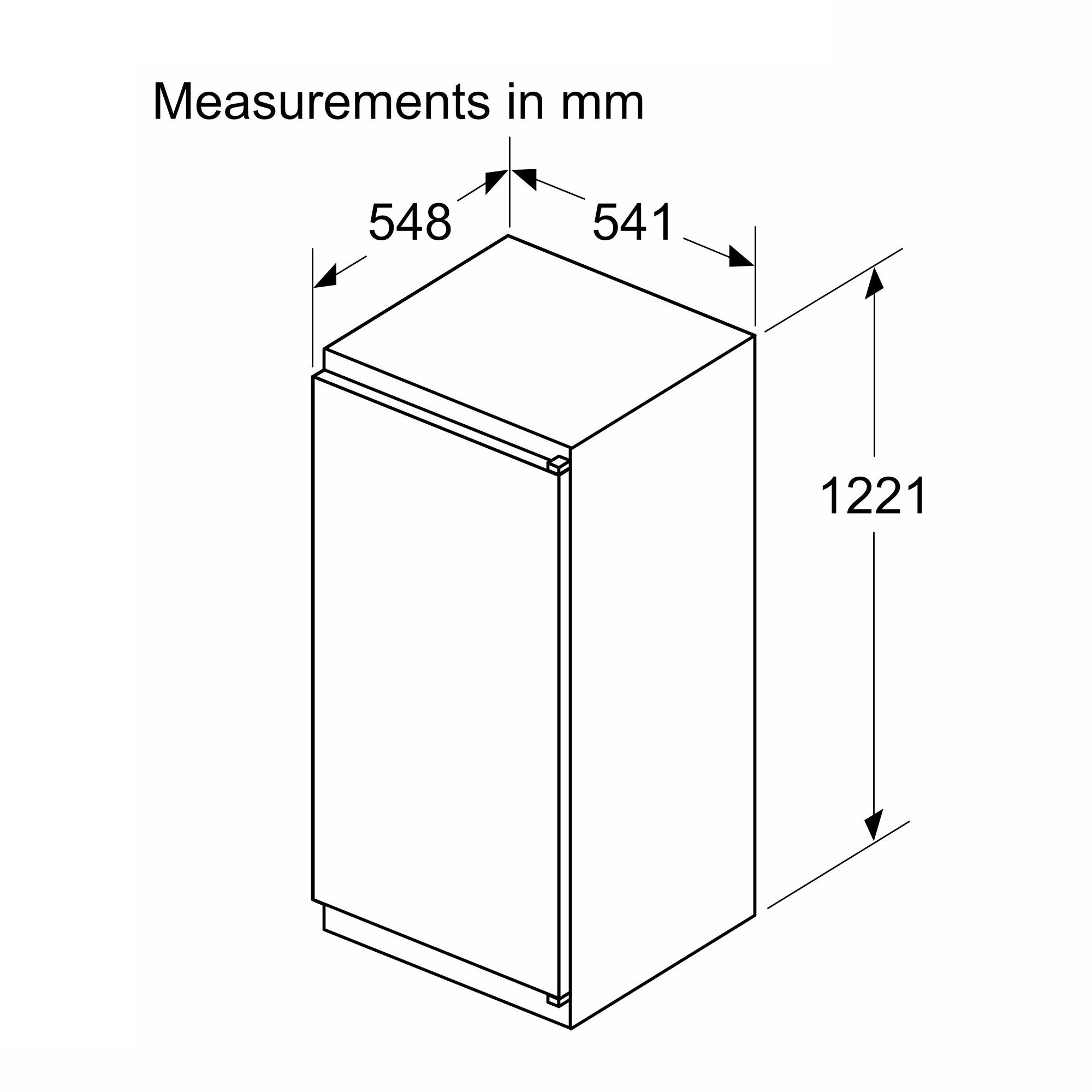 Bosch 122cm Series 2 Integrated In Column Larder Fridge KIR41NSE0G Bosch 122cm Series 2 Integrated In Column Larder Fridge KIR41NSE0G