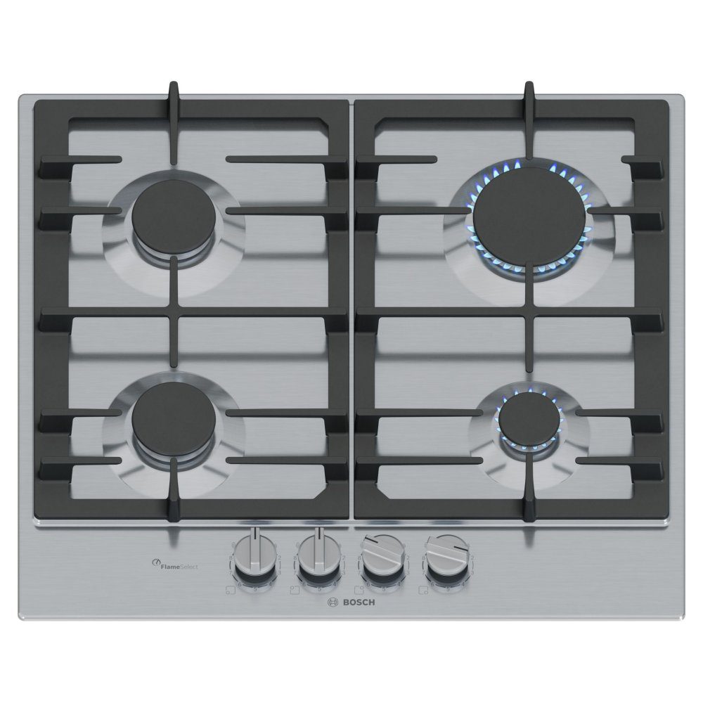 Bosch  60cm Series 6 4 Burner Gas Hob PCP6A5I90 - Stainless Steel